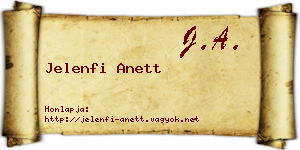Jelenfi Anett névjegykártya