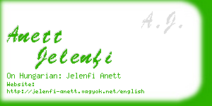 anett jelenfi business card